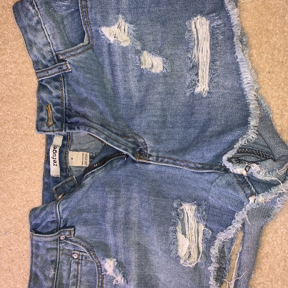 Denim ripped shorts